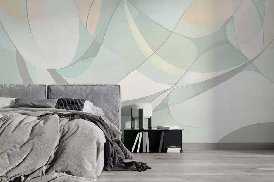 murales de pared Abstracción geométrica, colores naturales apagados w03878
