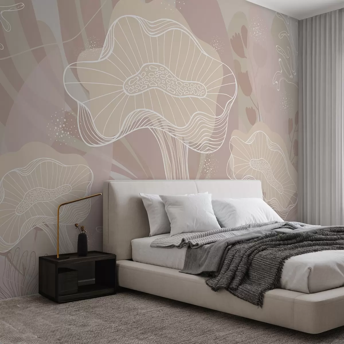 murales de pared Pradera de hadas con flores w03875