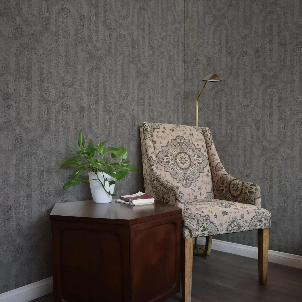 Papel pintado Gráficos en estilo gris con rozaduras a00143