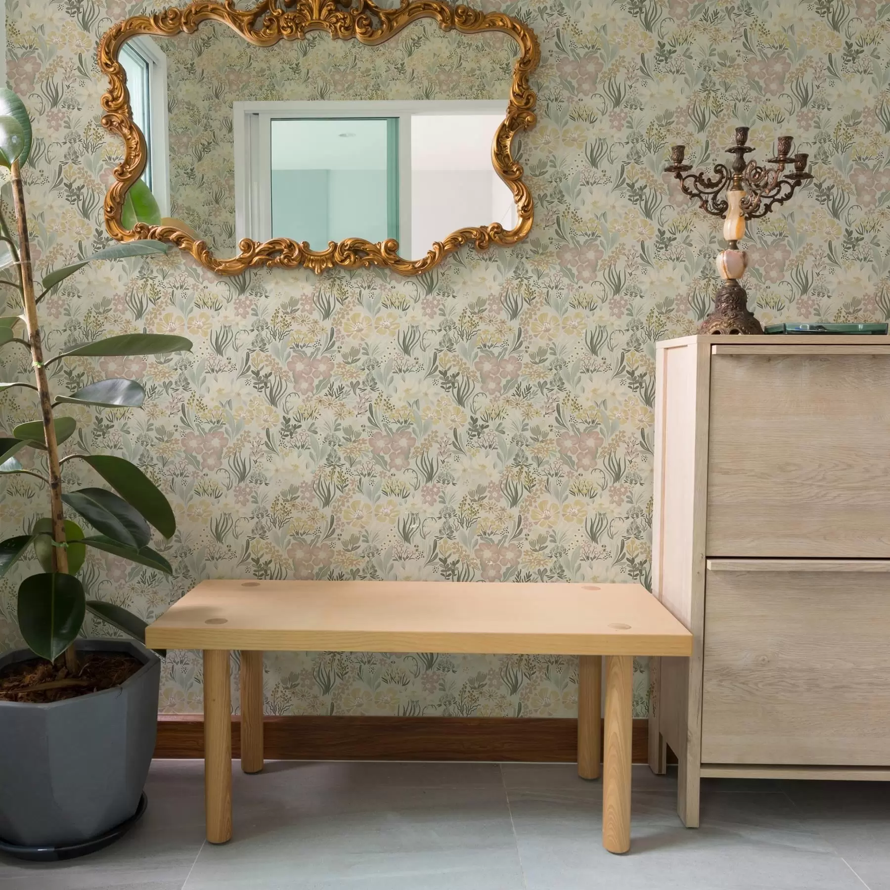 murales de pared Estampado floral en tonos pastel a00154v1