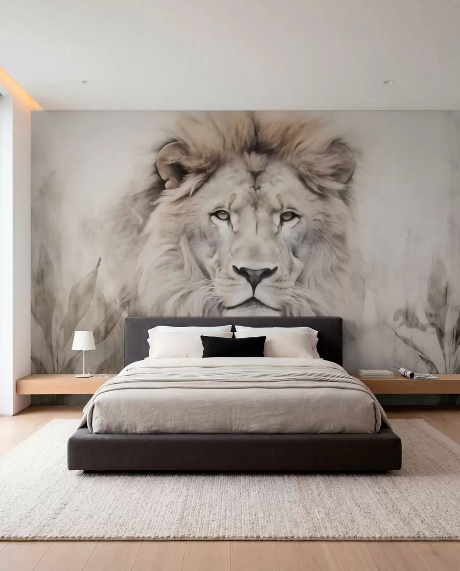 murales de pared La mirada dulce del león w03888