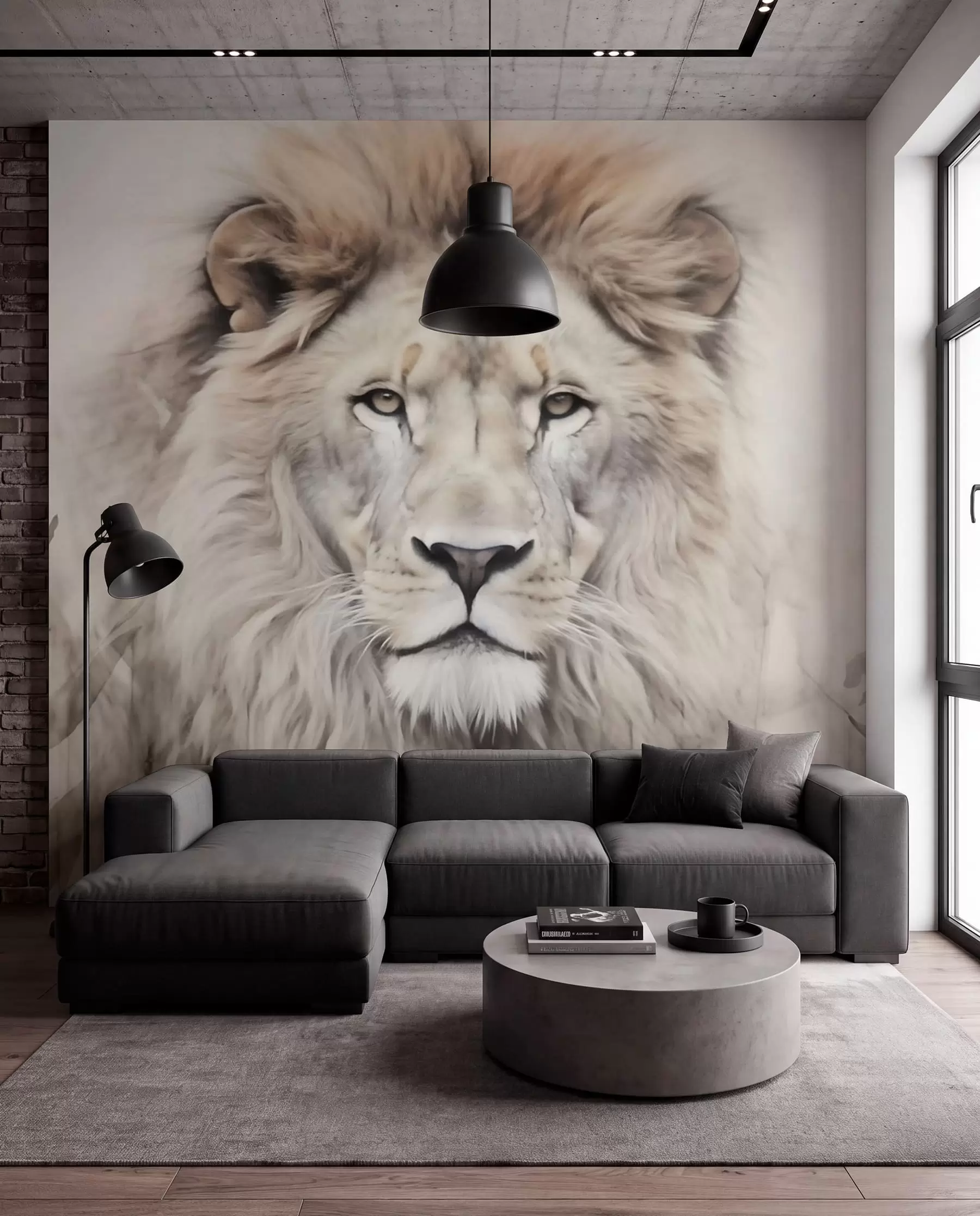 murales de pared La mirada dulce del león w03888