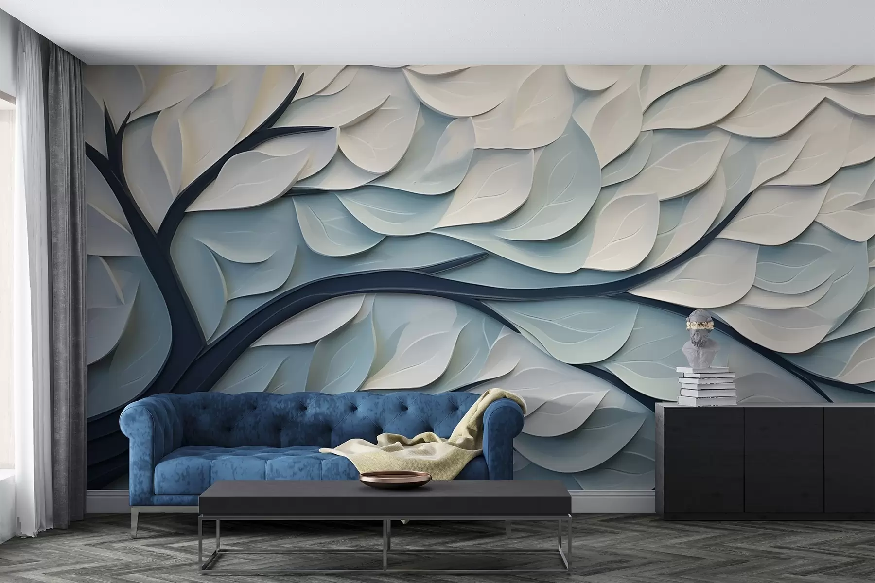 murales de pared Árbol con hojas abstractas w03889