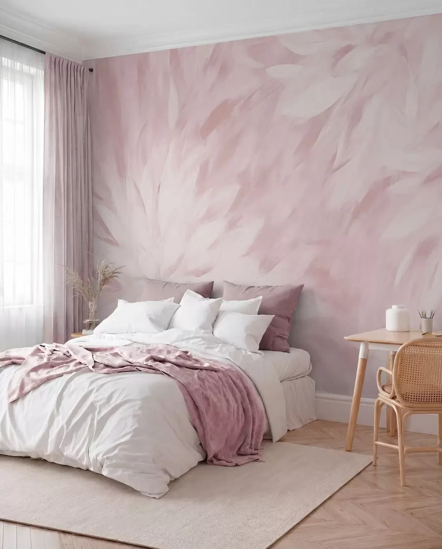 murales de pared Pétalos pintados en rosa w03986v1