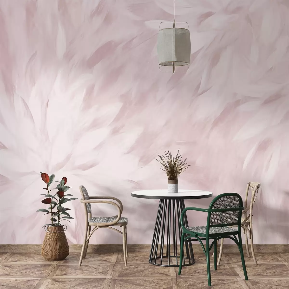 murales de pared Flores en estilo de trazos suaves w03986v1