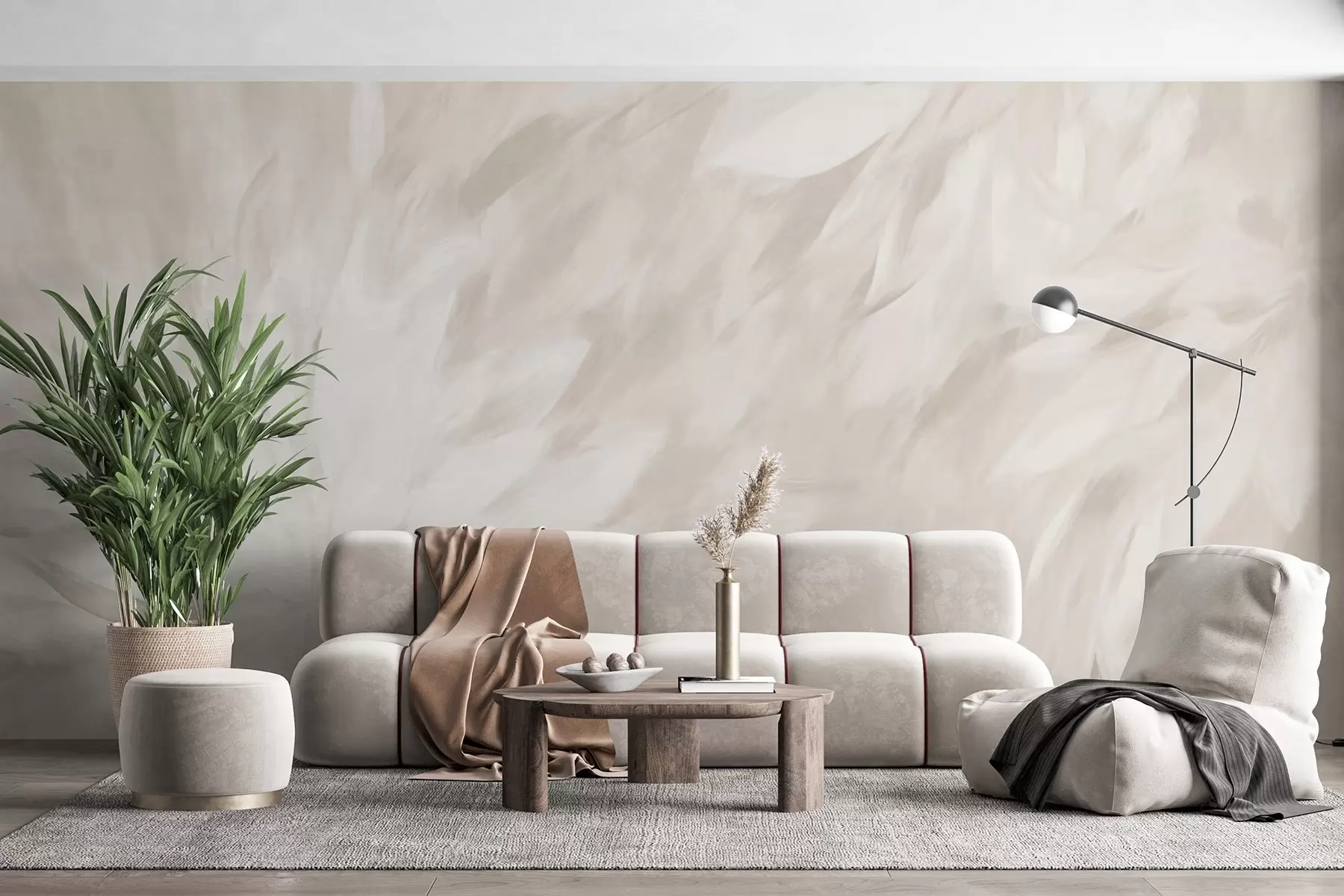 murales de pared Flores en estilo de trazos suaves w03986v2