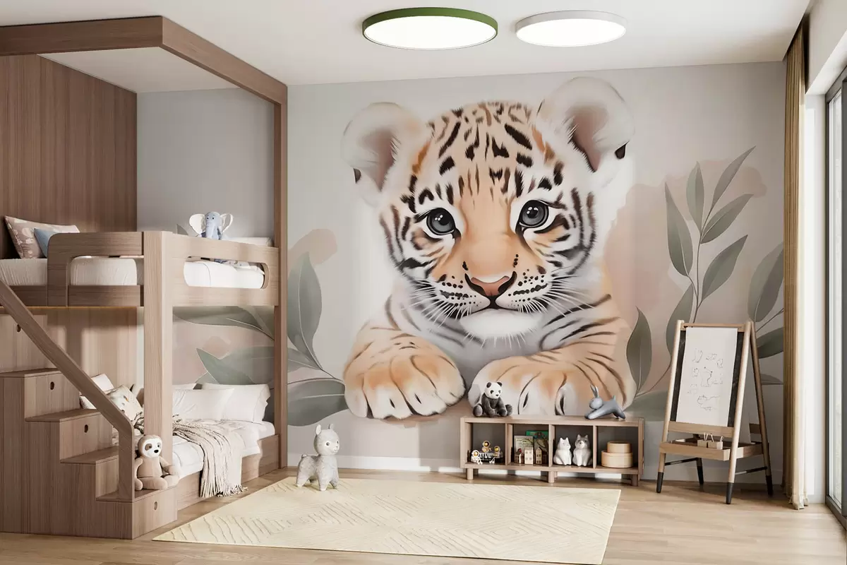 murales de pared Lindo cachorro de tigre w03529