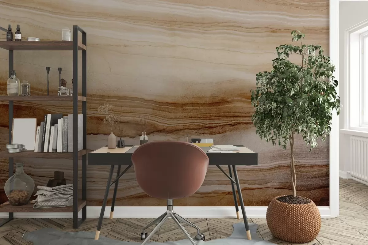 murales de pared Imitación de textura de madera con líneas horizontales, beige y marrón oscuro , estampado natural, tonos tierra suaves w09156