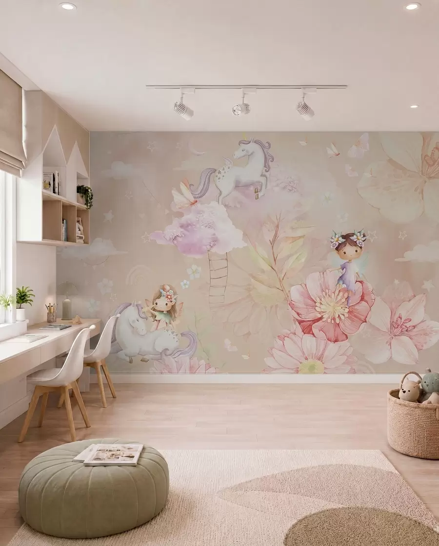 murales de pared Hadas y unicornios w04051