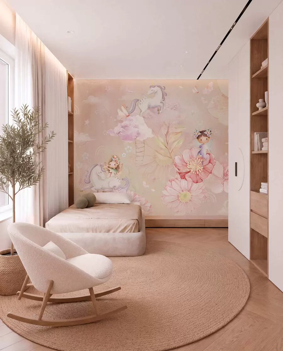 murales de pared Hadas y unicornios w04051