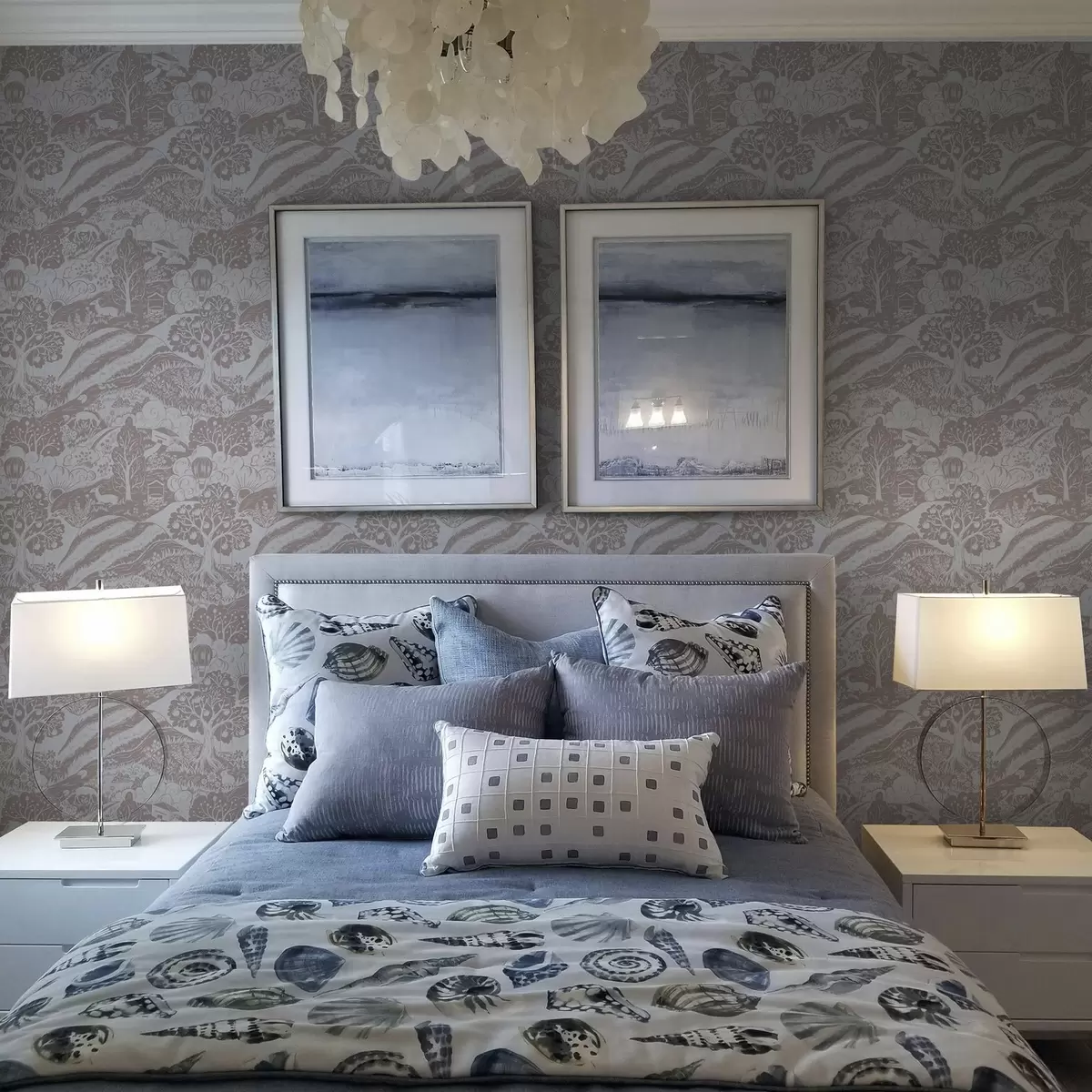 Papel pintado Ilustración pastel de cuento de hadas con animales y árboles a00172v1