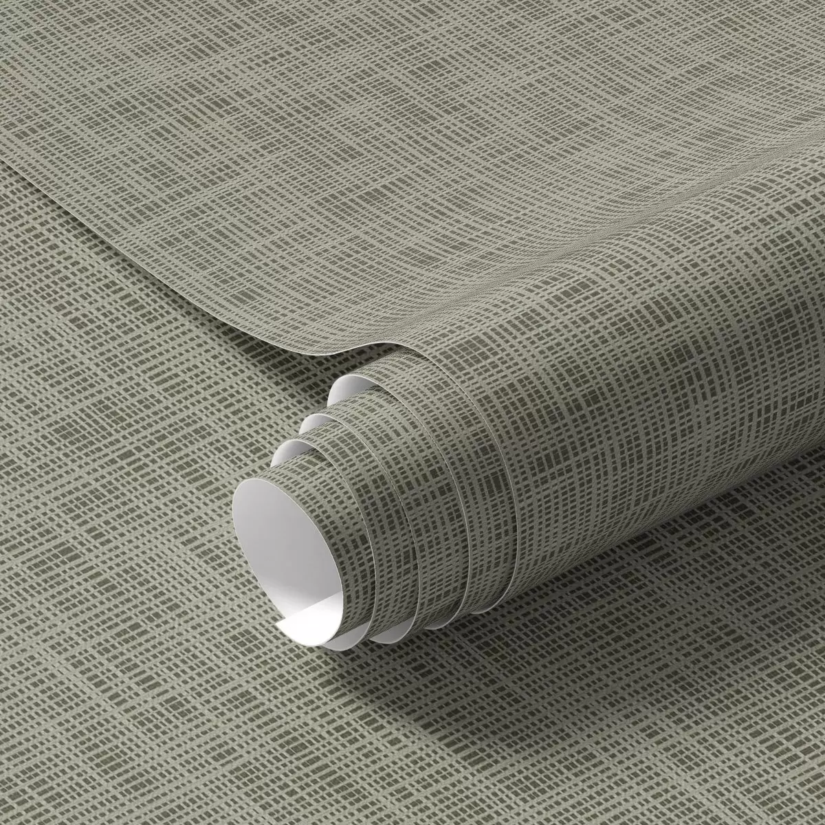Papel pintado Textura de tejido gris verdoso, motivo de rejilla de lino a00235