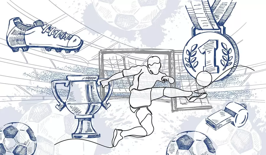 murales de pared Atributos futbolísticos w04108