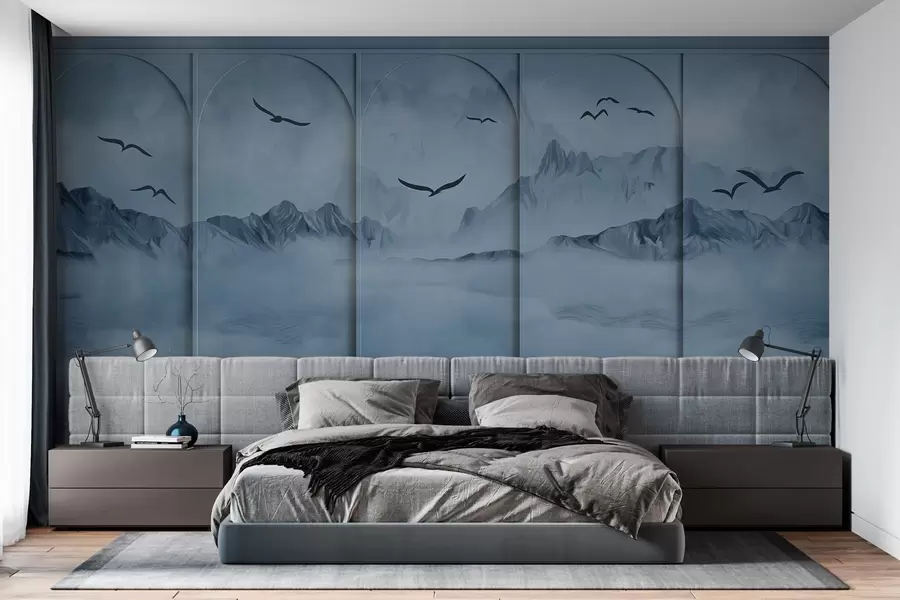 murales de pared Montañas a través de paneles w04134