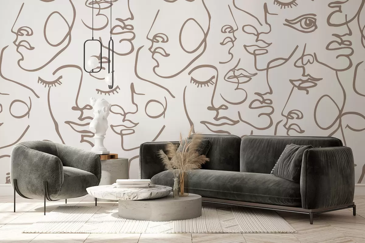 Murales de pared Caras abstractas w04121v1 murales de pared Caras abstractas w04121v1