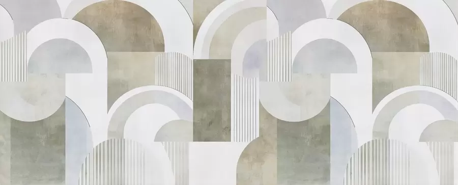 murales de pared Geometría abstracta de estilo art déco con efecto retro w04079