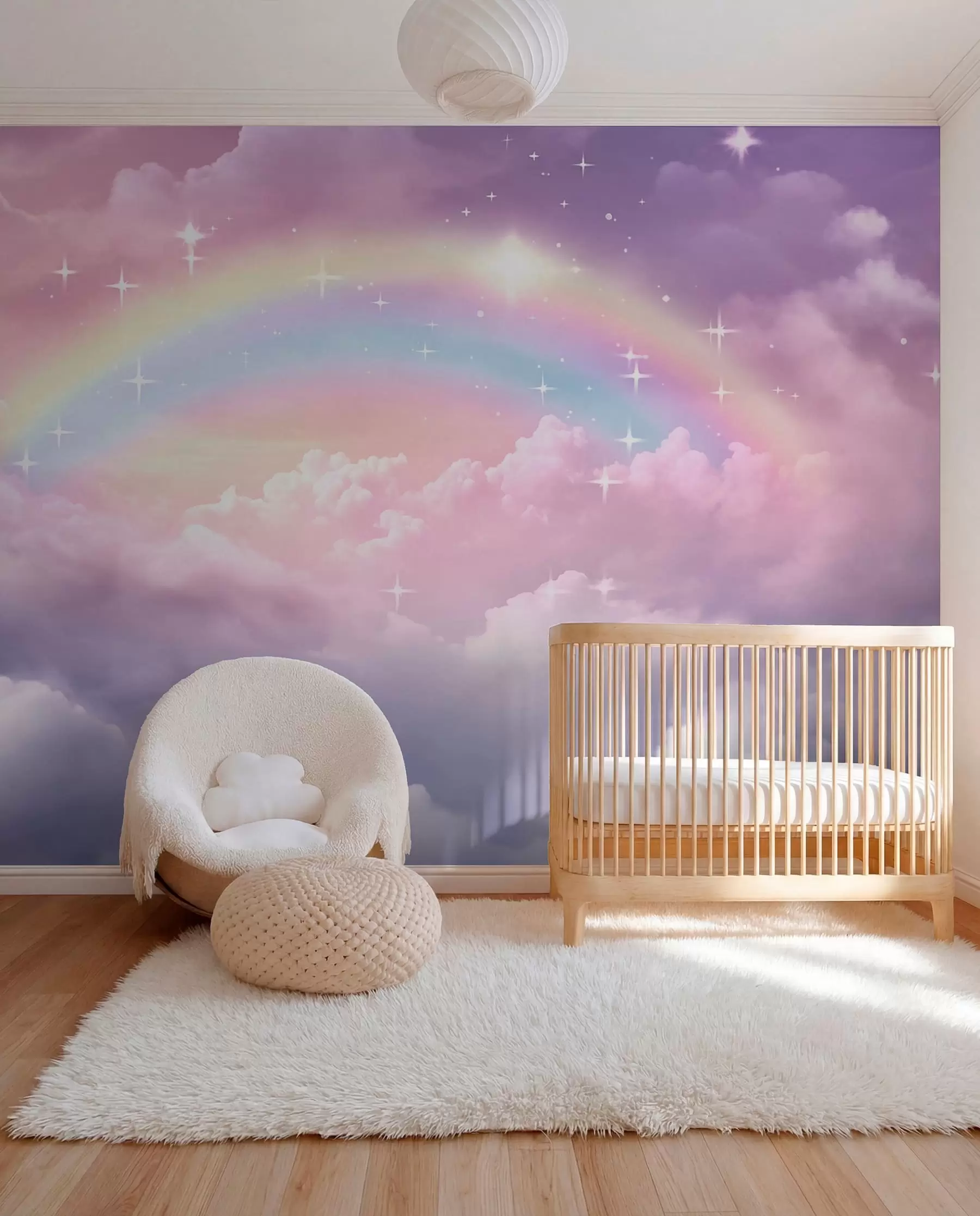 murales de pared Arcoíris entre nubes lavanda w04146