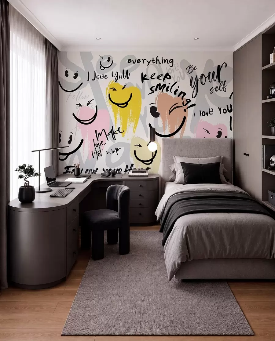 murales de pared Emoticonos e inscripciones w04174