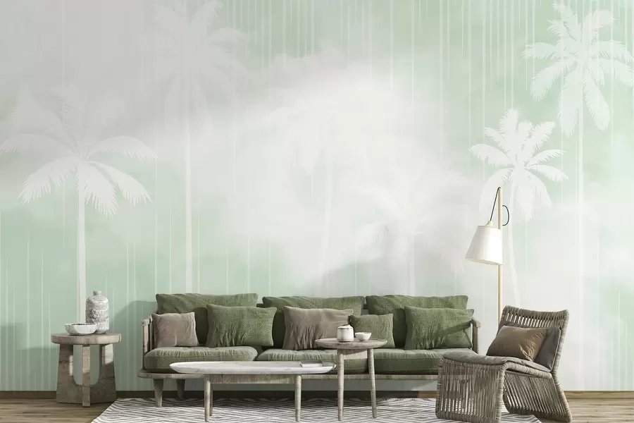 murales de pared Niebla con palmeras w04180v3