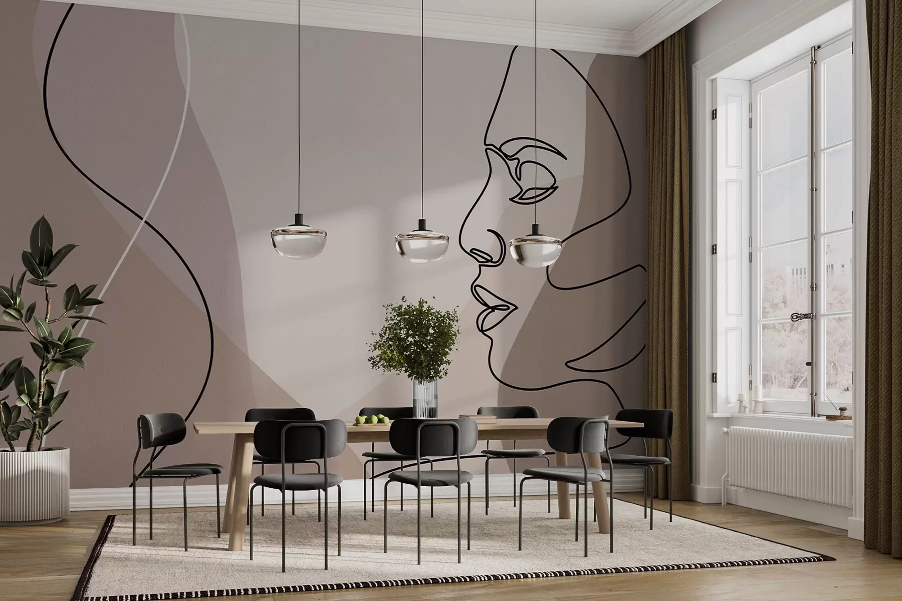 murales de pared Cara abstracta w09231