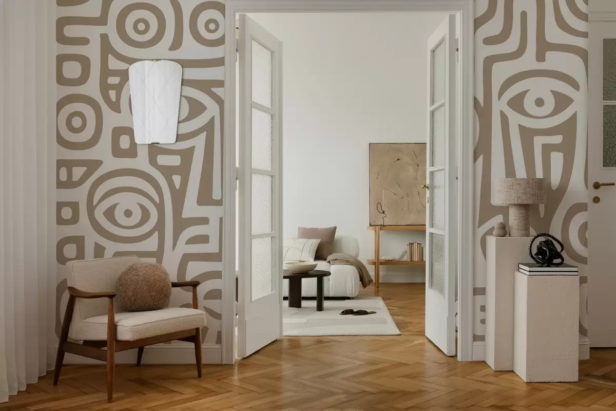 Murales de pared Detalles faciales estilizados w04186v2 murales de pared Detalles faciales estilizados w04186v2