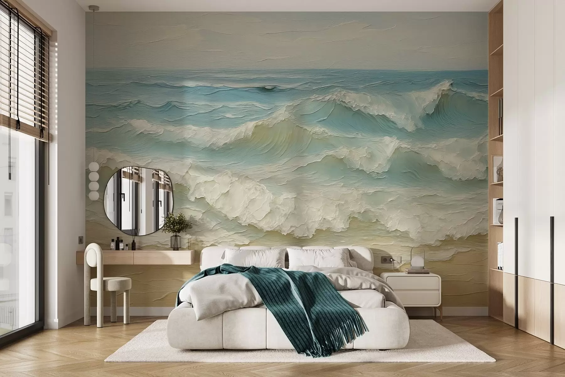 murales de pared Ilusión de ondas volumétricas w04202