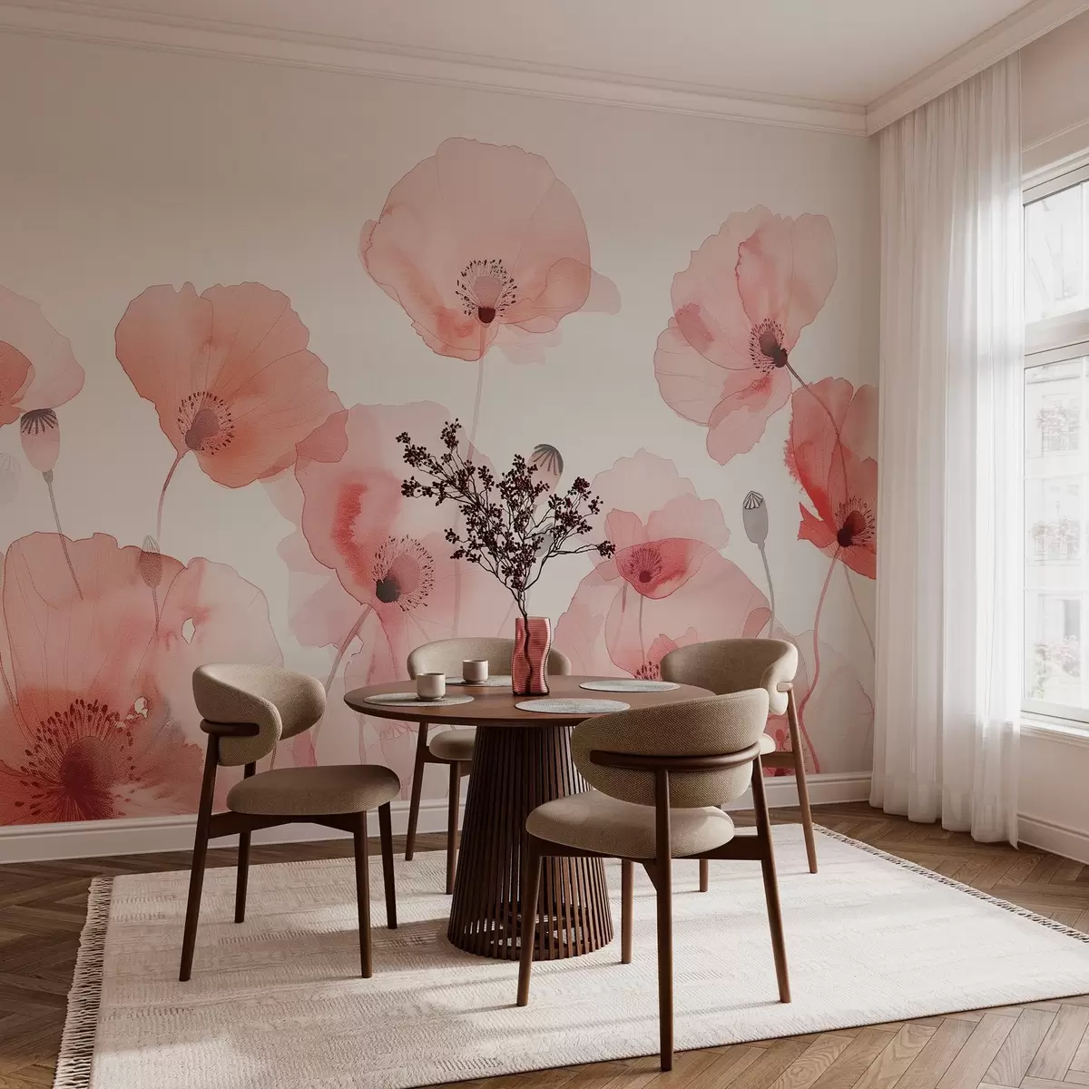 murales de pared amapolas del aire w04205