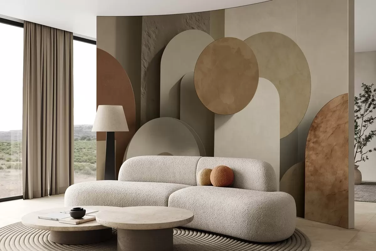 murales de pared geometría con simulación de volumen w04208
