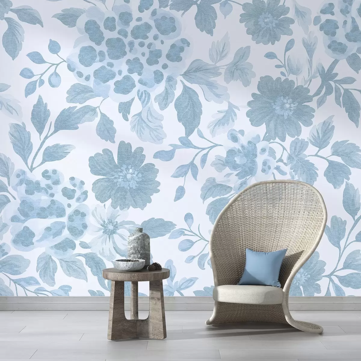 Murales de pared Flores estilo boho con estampado de leopardo, color azul w04114v1 murales de pared Flores estilo boho con estampado de leopardo, color azul w04114v1