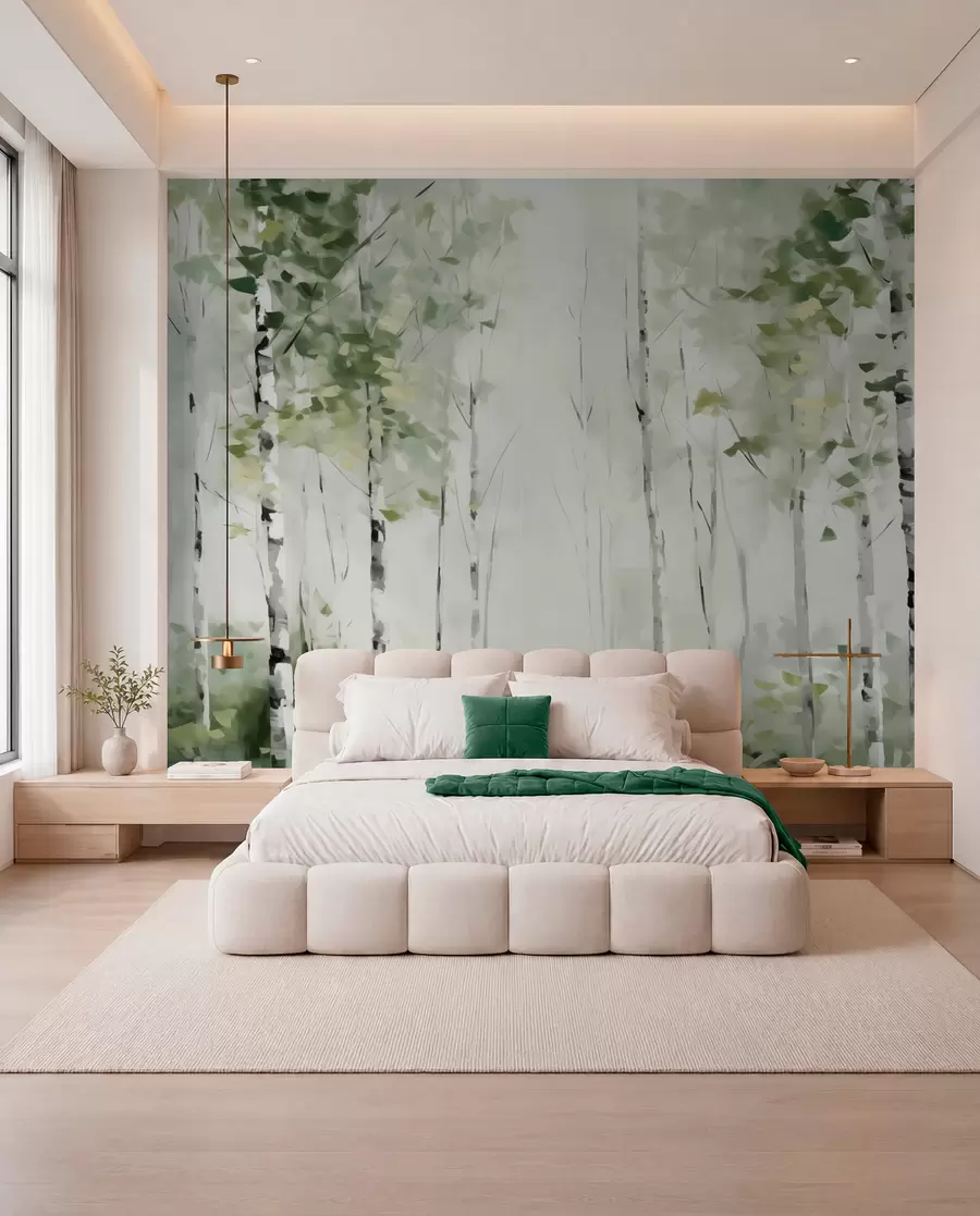 murales de pared Pintura imitación bosque caducifolio w04234