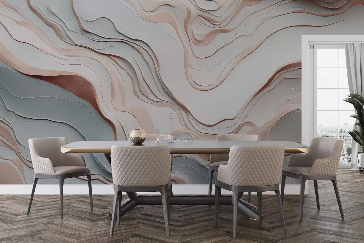 Murales de pared capas, ondas, abstracción, rosa, gris, formas suaves, w04255v1 murales de pared capas, ondas, abstracción, rosa, gris, formas suaves, w04255v1