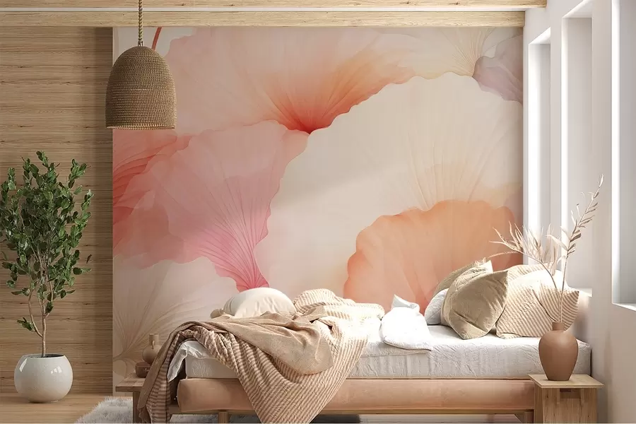 murales de pared flores, pétalos, rosa, pastel, ternura, ligereza w04256