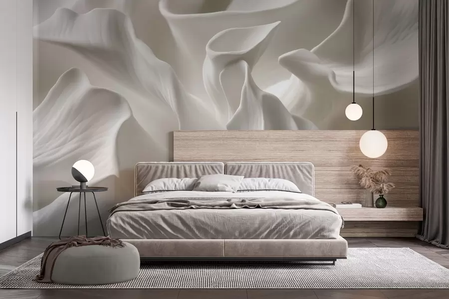 murales de pared pétalos ondulados con imitación de volumen w04212