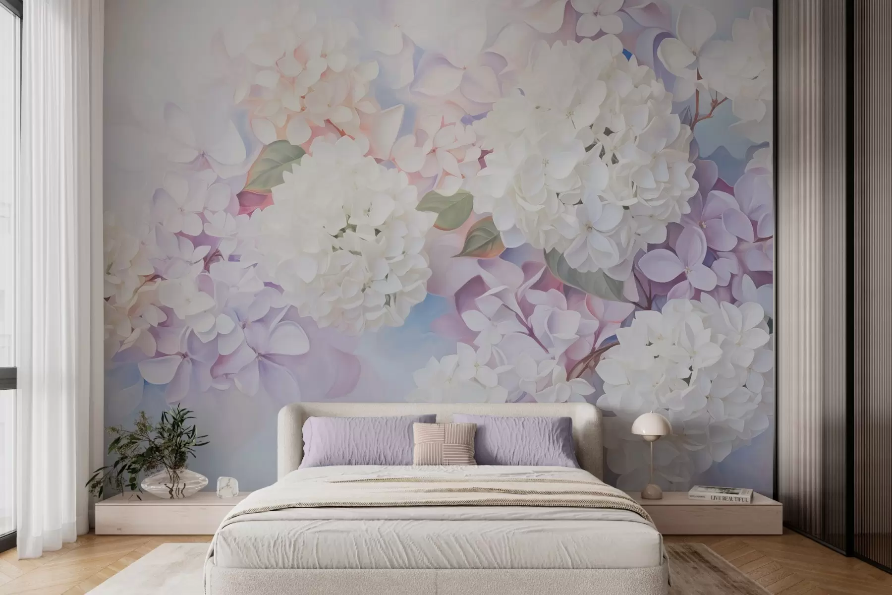 murales de pared Flores lilas w04300