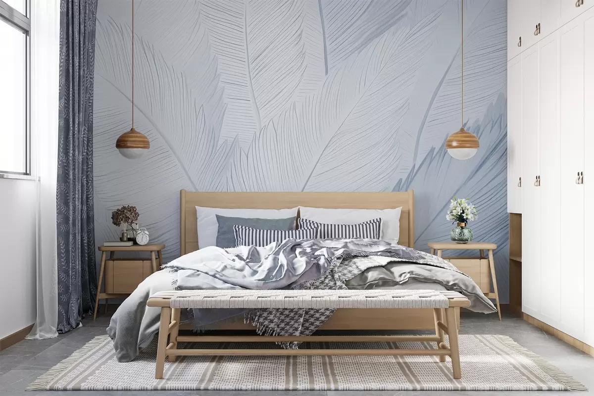 murales de pared Plumas esponjosas w04289v2
