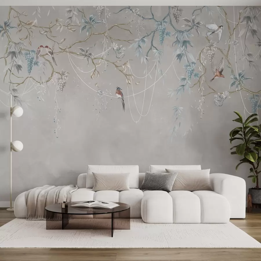 Murales de pared Variante con fondo muy claro y acentos azules w04302v2 murales de pared Variante con fondo muy claro y acentos azules w04302v2