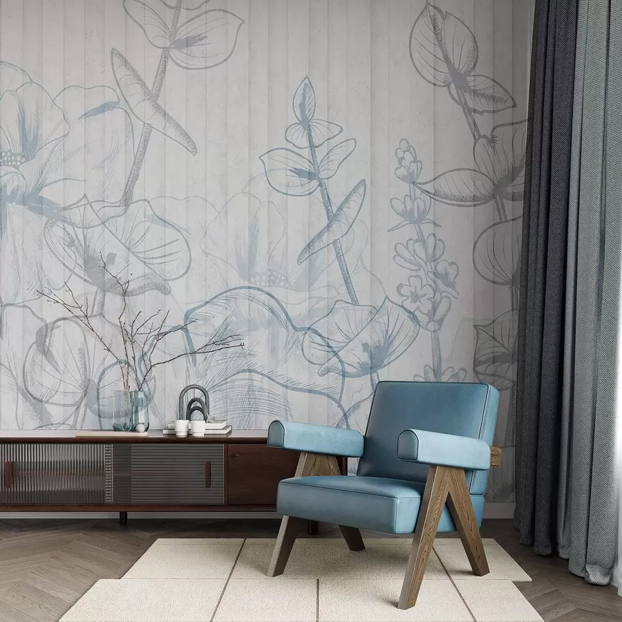 Murales de pared Siluetas de plantas sobre fondo de hormigón w04327v1 murales de pared Siluetas de plantas sobre fondo de hormigón w04327v1