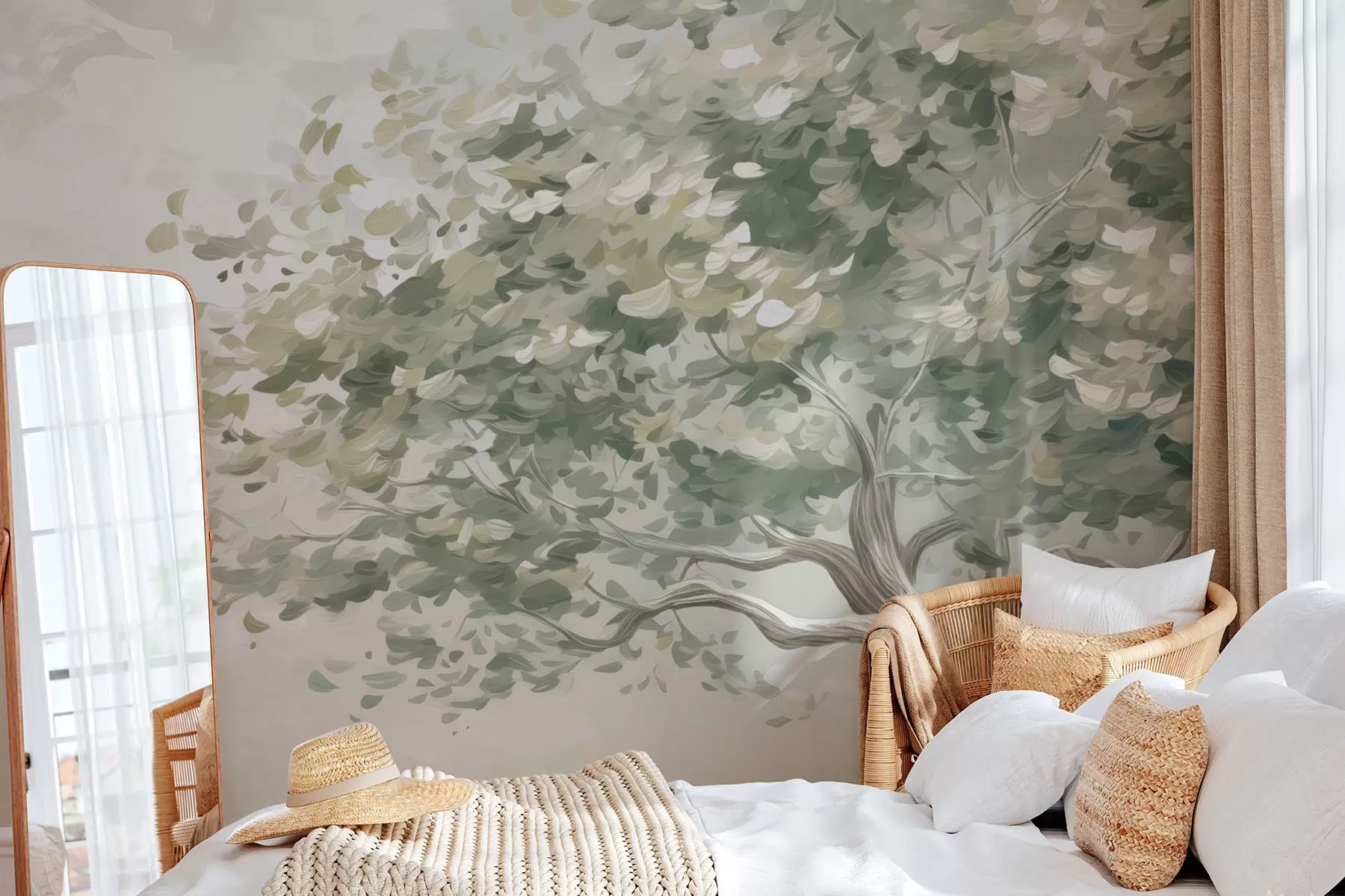 murales de pared Árbol imitación de pintura w04356