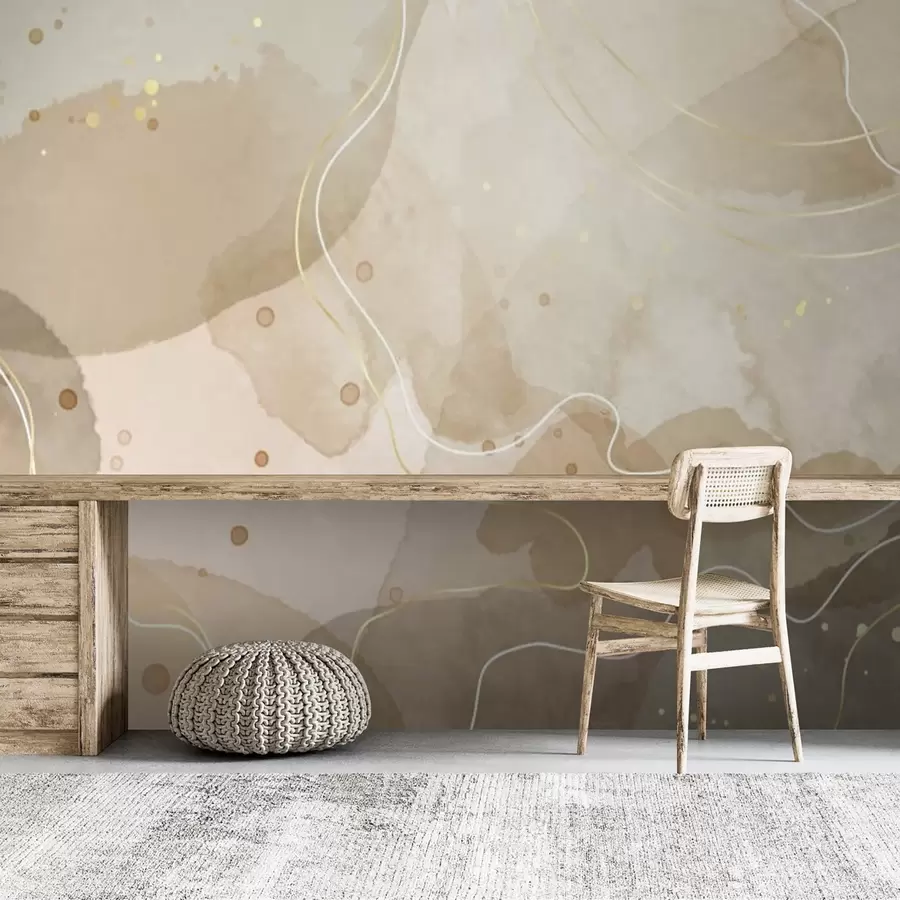 murales de pared Patrón de acuarela en estilo boho con venas u71771