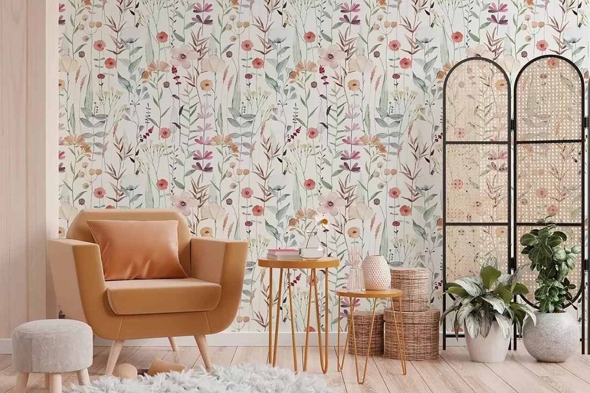 murales de pared Flores silvestres en estilo boho u71737