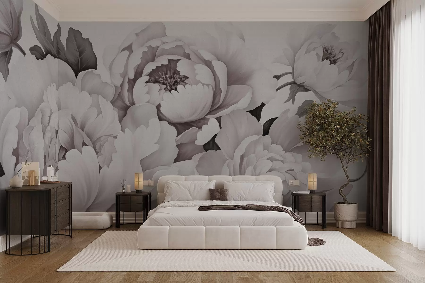 murales de pared Delicadas peonías w04365v2