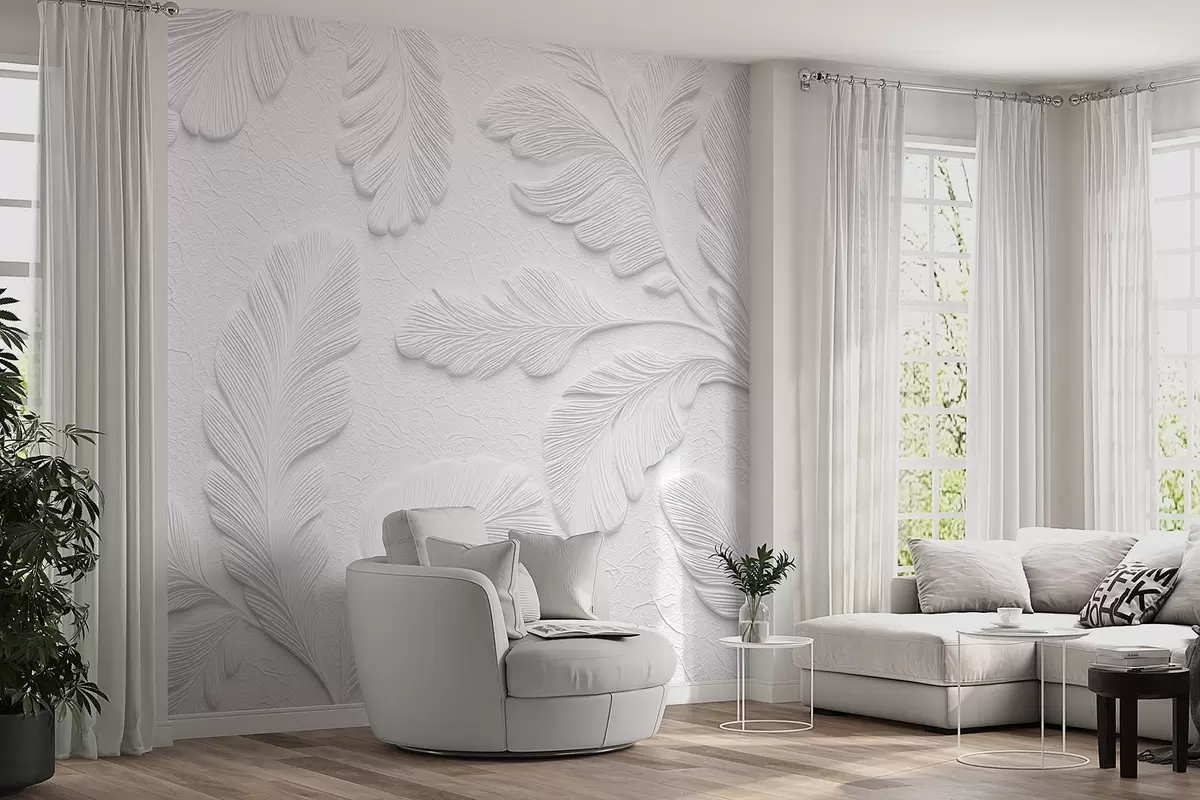 Murales de pared Hojas en relieve de color gris con efecto de textura agrietada w09309v1 murales de pared Hojas en relieve de color gris con efecto de textura agrietada w09309v1