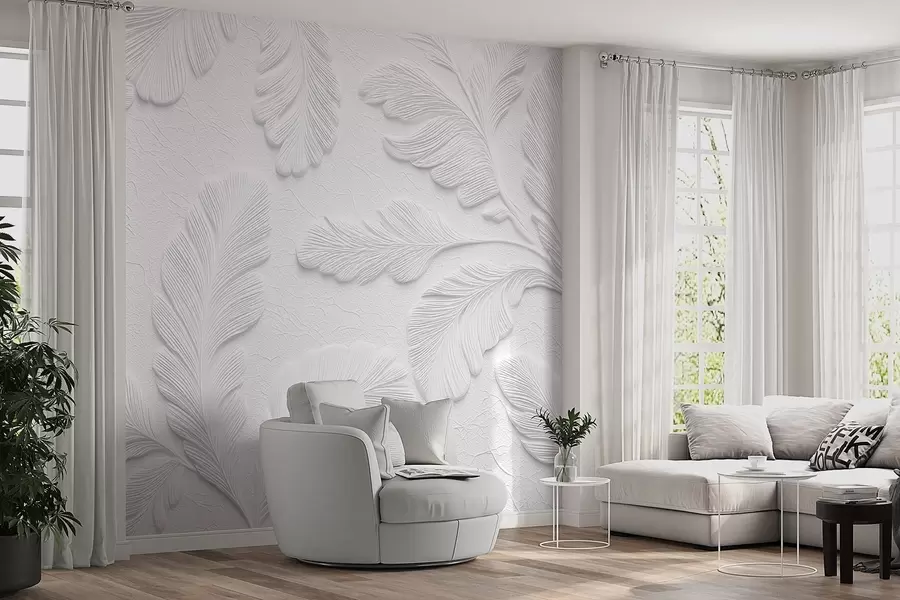 Murales de pared Hojas en relieve de color gris con efecto de textura agrietada w09309v1 murales de pared Hojas en relieve de color gris con efecto de textura agrietada w09309v1