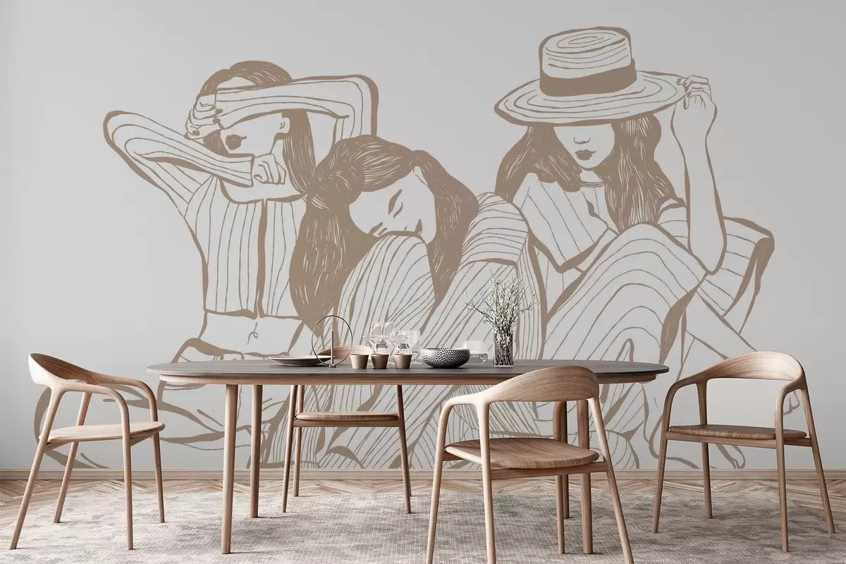 Murales de pared Chicas tonos beige w04384v2 murales de pared Chicas tonos beige w04384v2