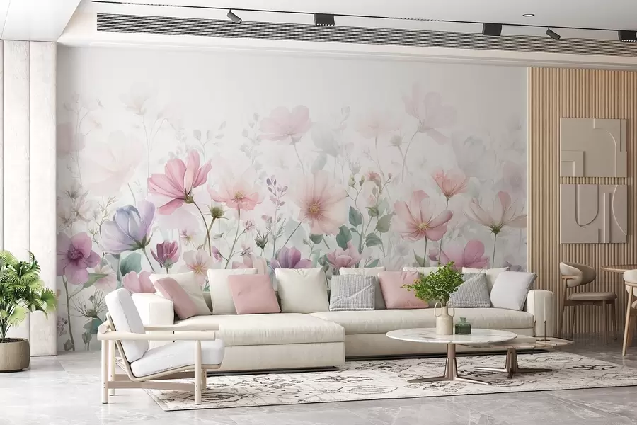 murales de pared delicadas flores silvestres w04171