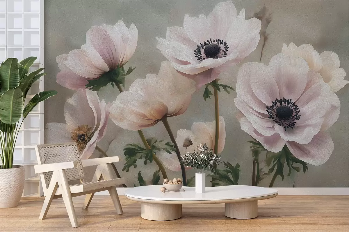 murales de pared Flores en estilo pastel w04427