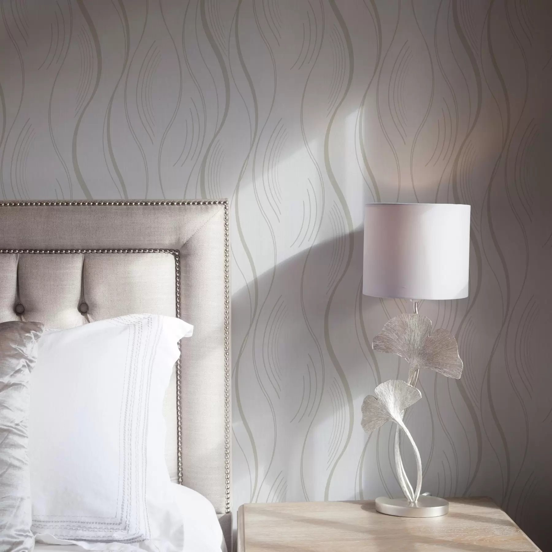 murales de pared Líneas onduladas con trazos adicionales en estilo moderno a00482