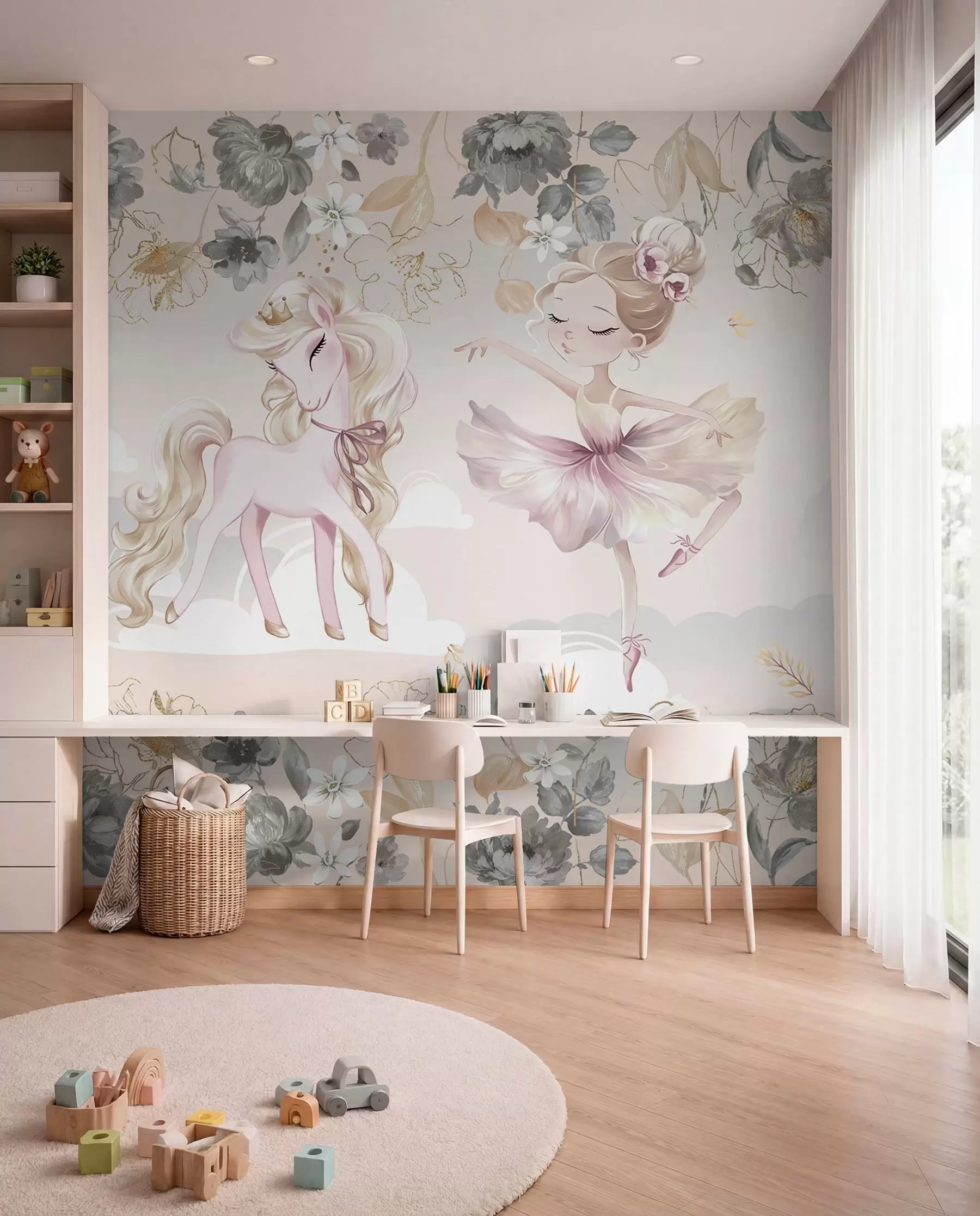 murales de pared Poni y ballet w04419