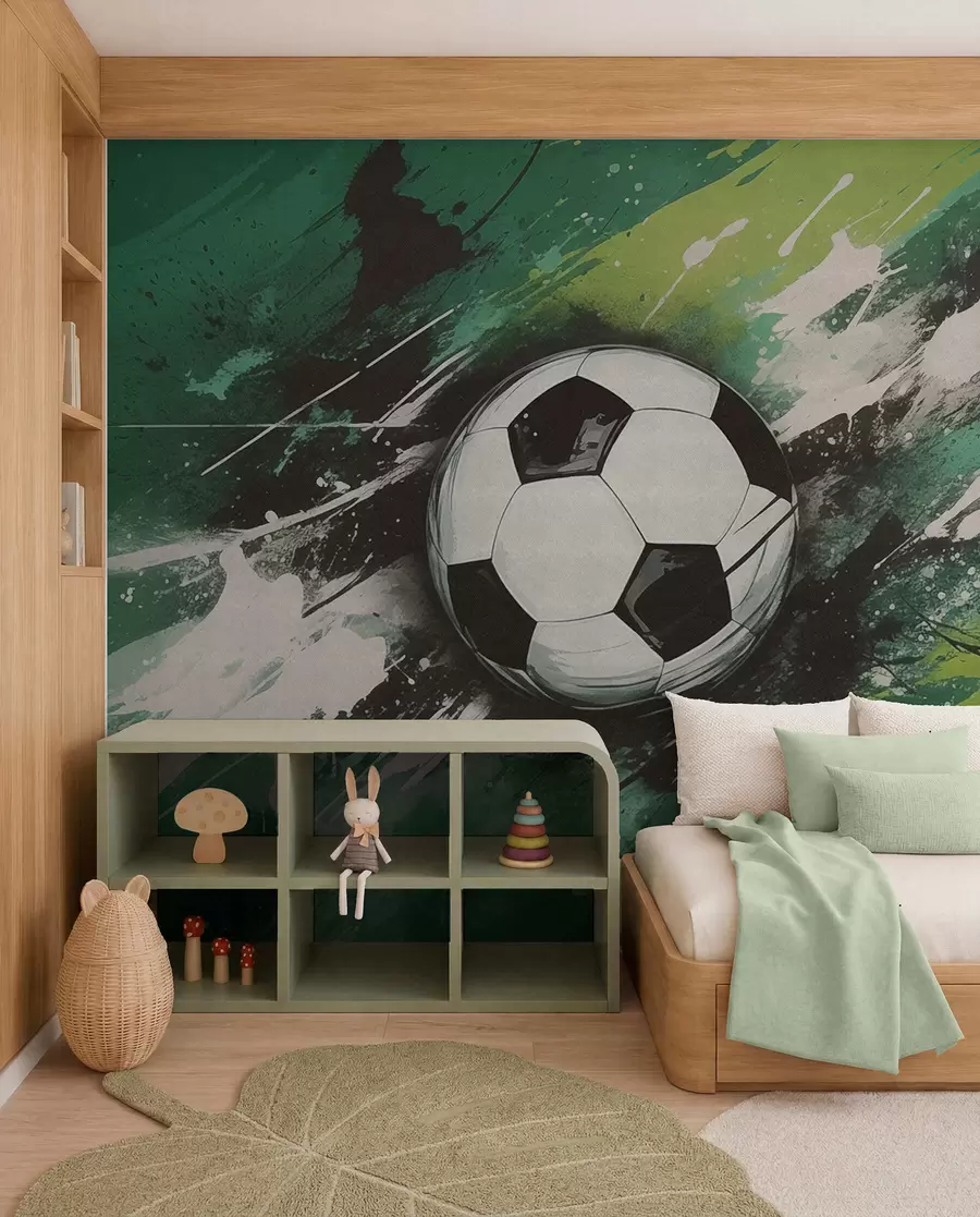 murales de pared Fútbol en pinceladas verdes w04467