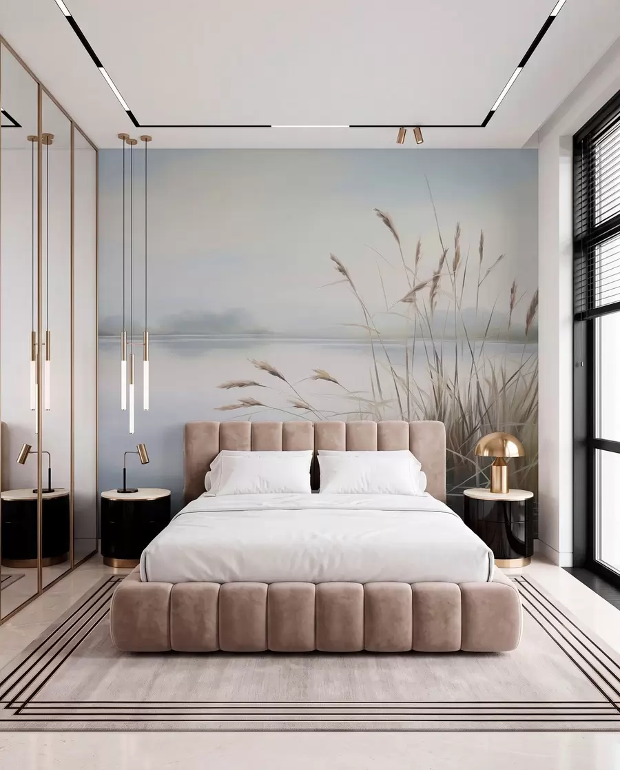 murales de pared Juncos junto al lago w04486
